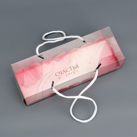Box for roll, "happiness and love", 22.5 x 7.8 x 7.8 cm. Confectionery packaging