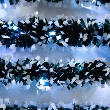Girlyanda "Mishura" 1 m Rosa, IP20, green and white thread, 22 LED, 6 layers, D = 5 cm, glow white, CR2032X2-2