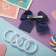 Hair set "Baby" 5 pcs (1 clamp, 4 elastic bands) white blue