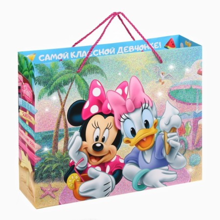 Gift Pack Laminated with sparkles "The most cool girl!" Minnie Maus40x31x11.5cm-2