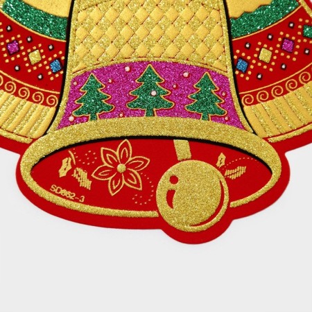 Decorative sticker "Santa Claus and bells" 21.5x22 cm-4