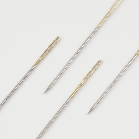 Needles for embroidery with tape, d = 1.07 mm, 4.4 - 4.9 cm, with a golden ear, 4 pcs-1