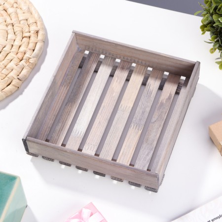 Packing box, 20x20x4 cm, without a lid, spruce-1