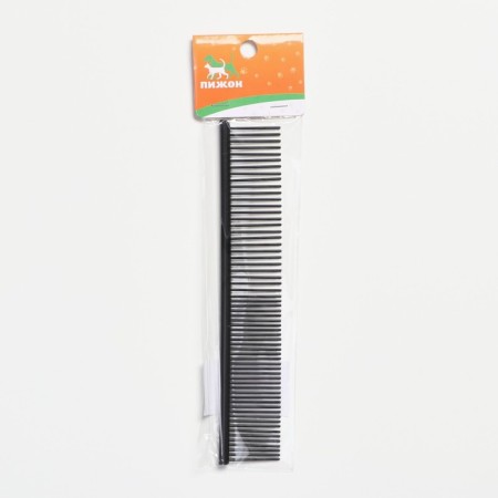 A comb for wool with galvanic coating, 18 x 3 cm, black-3