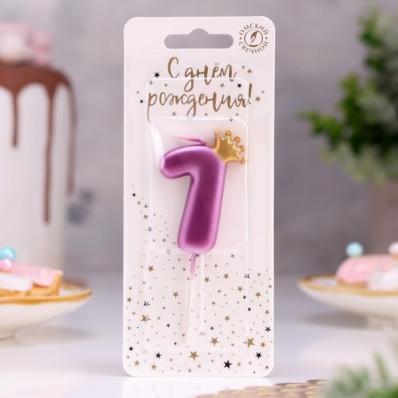 Candle for the Crown cake, number "1", 5.5 cm, on a skewer-1