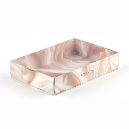 Confectionery packaging, Makarun box with PVC lid, for you, 17 x 12 x 3 cm