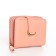 Women's wallet on the button, pink color