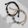 Bracelets "Demetrons" Two butterflies with beads, black-beige color, 8 cm