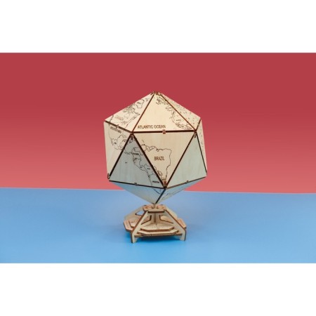 Designer Wooden 3D Ewa Globe Icosahedron with a secret (box, safe)-6
