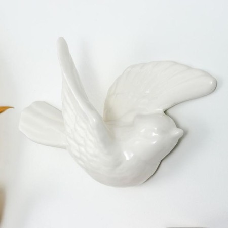 Decor wall ceramics "White Bird" 5x9.5x14.2 cm-1
