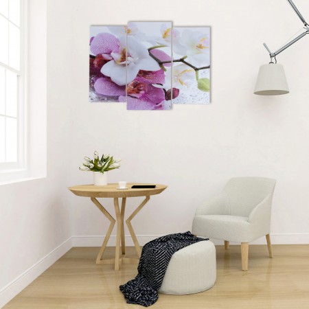 Modular painting "Crap orchid" (2-25x52; 1-30x60) 60x80 cm-3