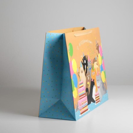 Gift package laminated, packaging, “Happy holiday!”, XL 49 x 40 x 19 cm-2
