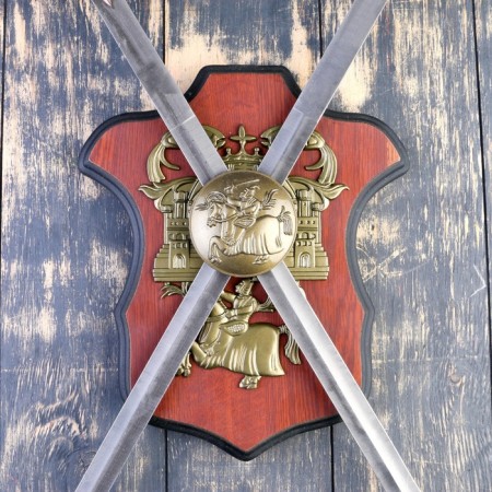Souvenir weapons on the tablet "Knight's tournament", two swords on the shield, 71cm-4