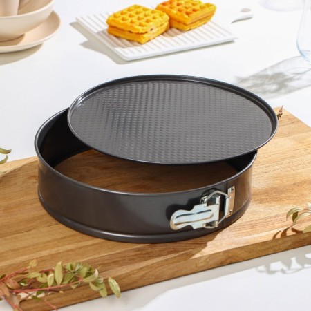 A set of baking forms “Elin”, 3 subjects: D = 25/21/26 cm, removable bottom, anti -stick coating, black color-5