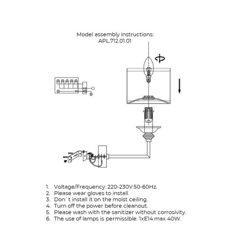 Wall lamp (sconces) malwa e14 40w-1