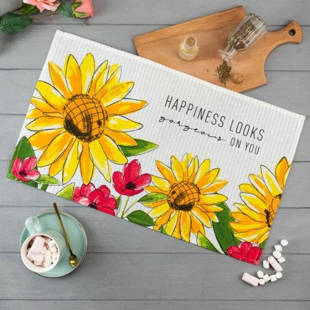 Towel kitchen shade Happiness look 35x60 cm, 100% cotton, 160g/m2