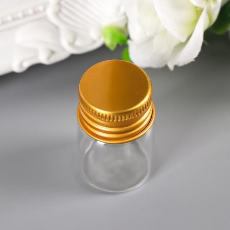 Decor for creativity Glass "Jars with a lid" gold, 5.5 ml, 3x2.2x2.2 cm-1