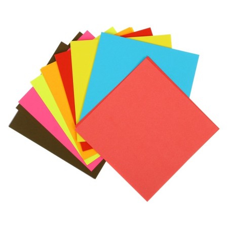 Colored paper for origami and applications 14 x 14 cm, 100 sheets Creative bright colors, 20 colors, 80 g/m2-1