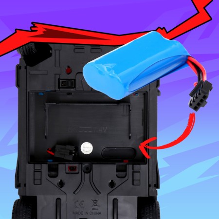 The drift machine, radio -controlled, interchangeable wheels, lighting effects, works from the battery-8