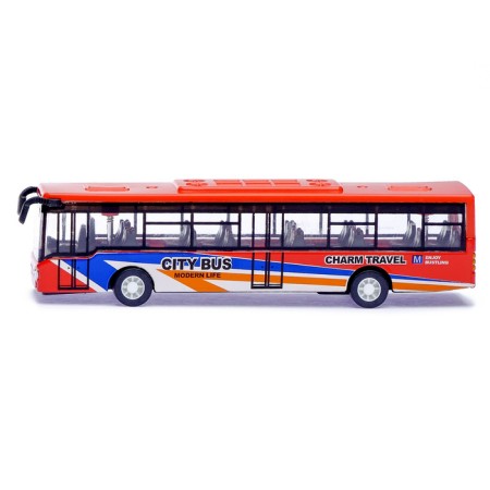 Metal bus "Intercity", inertial, scale 1:43, red color-1