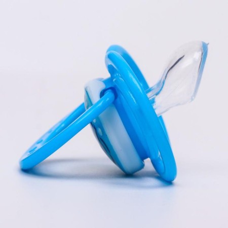 Orthodontic dummy nipple, silicone, from 3 months, “lion”, blue color-2