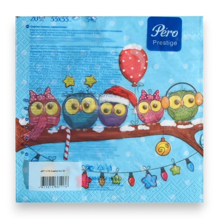 Paper napkins Pero Prestige “Zavodyat”, 3 layers, 33x33, 20 pcs.-3