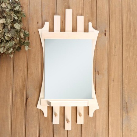 Mirror "Carved Laralger" with a shelf 3 hook, 75 × 40 cm-3
