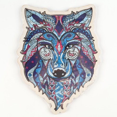 Puzzle wooden figured "Wolf", in the frame-9