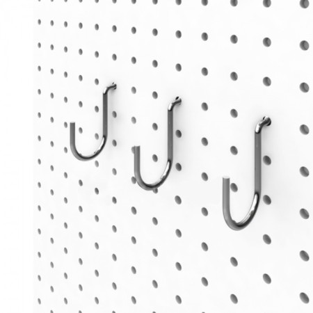 Hook bent with a hook on a perforated chipboard panel, d = 4 mm, chromium color-1