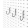 Hook bent with a hook on a perforated chipboard panel, d = 4 mm, chromium color
