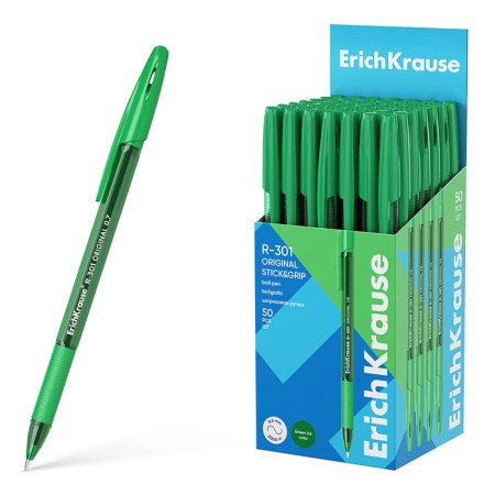 Ballic handle, Erichkrause, R-301 Stick & Grip Original, Node 1.0 mm, convenient flu zone, green