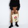 Textile choper with embroidery Smile, 40x35 cm, beige color