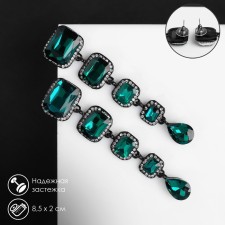 Hanging earrings with rhinestones 