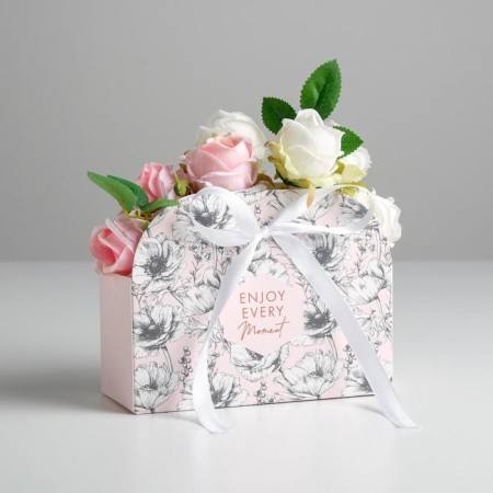 Carriage for flowers folding "Enjoy EVERY MOMENT", 17 × 13 × 7 cm