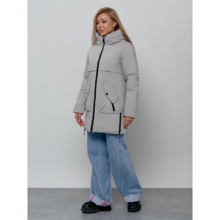 Women's winter jacket, size 42, light gray color-1