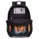 School backpack, 40 x 25 x 13 cm, Grizzly, ergonomic back, laptop department, black/orange