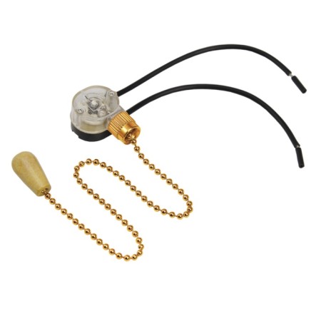 A switch for a wall lamp with a wire and a wooden tip "Gold"