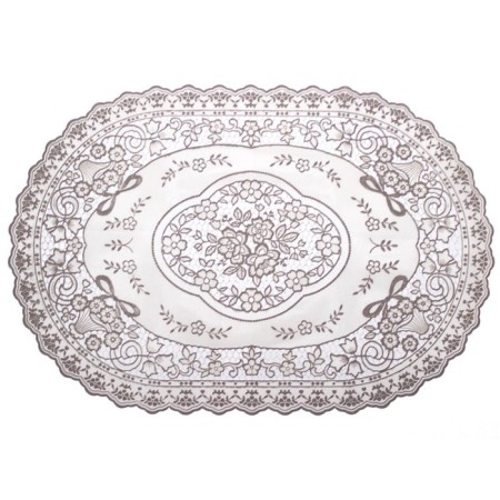 Openwork napkin Grace, oval 30 x 45 cm, beige color-2