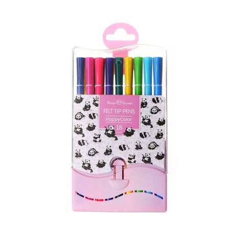 Fleeters of 18 flowers Happycolor, on water -based, in plastic pencil case, mix-11