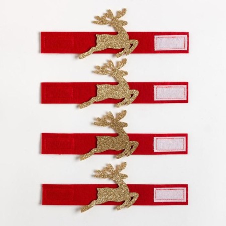 A set of decorative rings for napkins "Golden Deer" 4 pcs, d = 5 cm, 100% p/e, felt-2