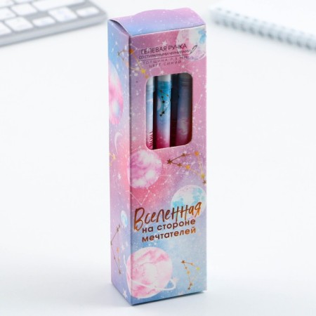 Pen Plastic Write-Write with a cap “Your Cosmos inside”, blue paste, gel 0.5 mm.-1