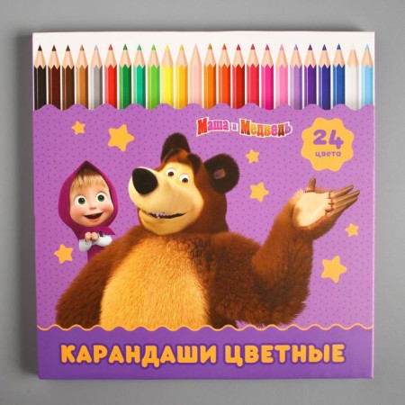 Color pencils, 24 colors, hexagonal, Masha and the bear-2