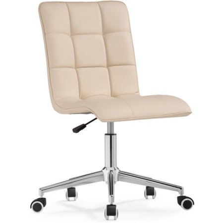 Computer chair ATV metal/eco -leather, chrome/beige 42x57x86 cm