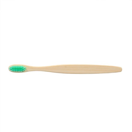 Middle bamboo toothbrush in the box, green-3