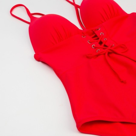 Women's swimsuit Minaku on lacing, raspberry color, size 46-4