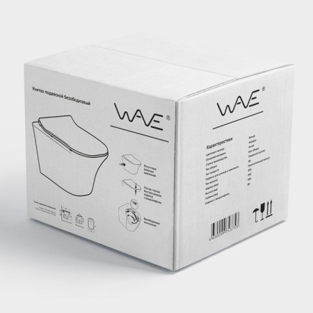 Унитаз подвесной WAVE MERIDIAN TORNADOFLUSH, сиденье дюропласт с микролифтом, белый, (L)-8