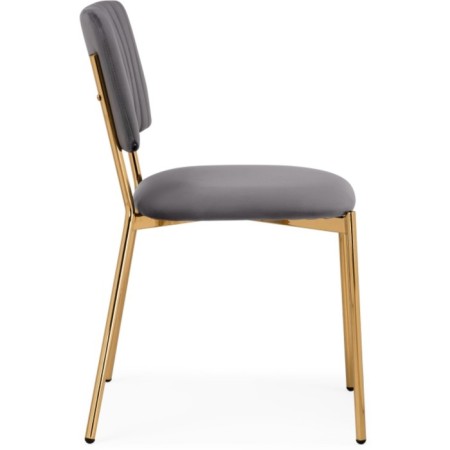 Armond Metal/velor, Golden/Gray chair 45x53x80 cm-2