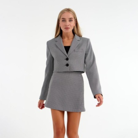 Jacket female shortened Mist p. 48, black/white