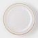 Plastic disposable plastic, 23 cm, round, flat, white color with a golden pocket