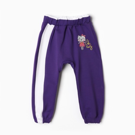 Kit for girls (sweatshirt, trousers), purple color, height 98 cm-5